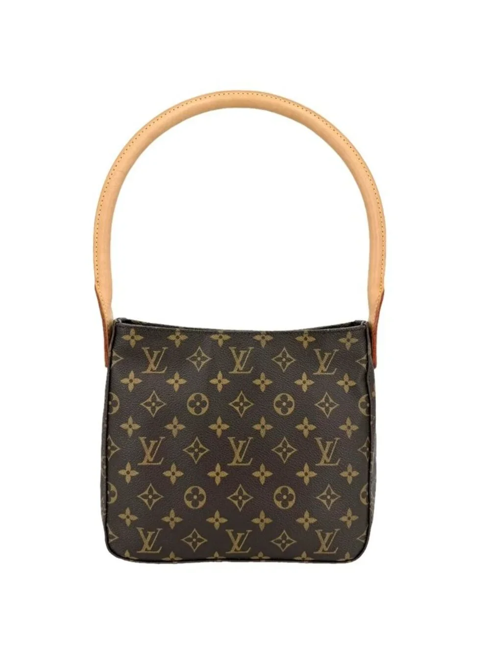 Louis Vuitton Looping MM Shoulder Bag Monogram Canvas Brown Gold